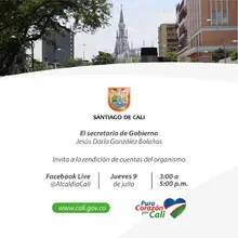 El Secretario de Gobierno Jesús Darío Gonzáles Bolaños invitan a la Rendición de Cuentas del Organismo el Jueves 9 de Julio 2020 a las  3:00 PM