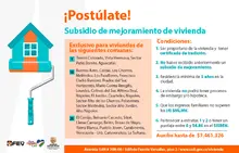 Volante Convocatoria Subsidio de Mejoramiento Comuna 1,18 y 20
