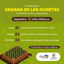 Participa en la  semana de formación de  huertas comunitarias “Cultivando sueños y esperanzas”