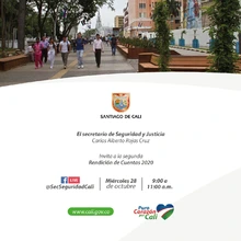 Invitación Segunda Rendición de Cuentas Seguridad y Justicia Octubre de 20202