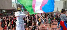 Artistas caleños le dicen SÍ a la Feria de Cali en una manifestación pacífica