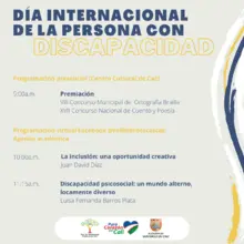Con motivo de la conmemoración del ‘Día Internacional de la Persona con Discapacidad’, la Sala Jorge Luis Borges y las secretarías de Bienestar Social y Cultura, celebran la existencia de la diversidad y las múltiples capacidades con una nutrida agenda cu