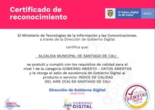 DAGMA recibió Sello de Excelencia de Mintic por Datos Abiertos