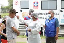 Presencia institucional en puntos de toma de muestras covid-19 en el sur de Cali