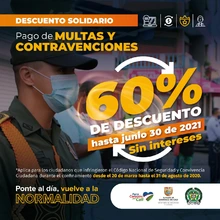 60% de descuento en pago de multas generadas durante el aislamiento obligatorio por covid-19