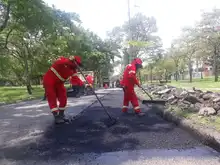 Grupo operativo atendió emergencias por temporada de lluvias y realizó aplicación de asfalto
