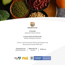 Invitación - Primera Mesa Pública del PAE 2021