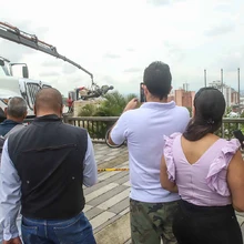 Bajada temporalmente de su pedestal la estatua de Sebastián de Belalcázar