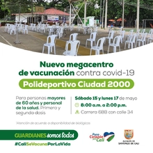 Este fin de semana se abre un nuevo megacentro de vacunación en Cali