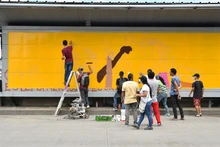 Con arte urbano, la estación del Mio Nuevo Latir se vistió de reconciliación 