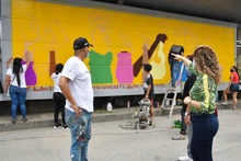 Con arte urbano, la estación del Mio Nuevo Latir se vistió de reconciliación 