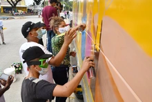Con arte urbano, la estación del Mio Nuevo Latir se vistió de reconciliación 