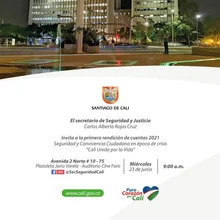 Invitación a la Primera Rendición de Cuentas Secretaria de Seguridad y Justicia Junio 2021