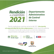 Control Interno les recuerda su rendición de cuentas este miércoles 26 de mayo