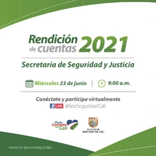 Invitación a la Primera Rendición de Cuentas Secretaria de Seguridad y Justicia Junio 2021