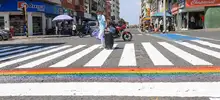 Con demarcación la secretaría de movilidad se une a la conmemoración del mes orgullo LGBTQ+.
