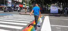 Con demarcación la secretaría de movilidad se une a la conmemoración del mes orgullo LGBTQ+.