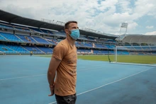 Guillermo De Amores, arquero titular del Deportivo Cali, recibió el miércoles (07.07.2021) la segunda dosis de la vacuna Pfizer contra el covid-19, en el megacentro del estadio olímpico Pascual Guerrero.