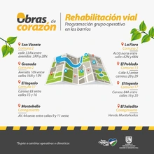 ‘Obras de Corazón’ recuperan las vías locales del norte de Cali