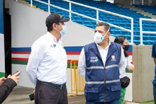 Alcalde Jorge Iván Ospina inspeccionó obras en los palcos del estadio Olímpico Pascual Guerrero