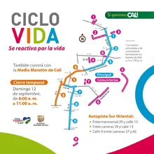 Este domingo, la Media Maratón se tomará parte de la Ciclovida