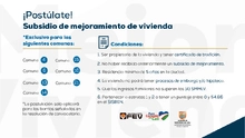 Convocatoria Subsidio de Mejoramiento de Vivienda 