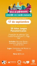 Patrimonio, cine y ciudad: "50 años de los Juegos Panamericanos"