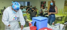 Periodistas de Cali se preparan para los Juegos Panamericanos Junior, vacunándose contra la covid-19