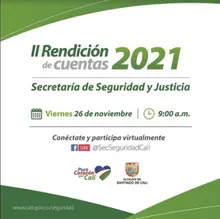 Invitación a la Segunda Rendición de Cuentas Seguridad y Justicia Noviembre de 2021