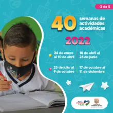 Calendario escolar de instituciones educativas oficiales para 2022