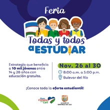 Alcaldía de Cali realizará feria informativa de la estrategia Todas y todos a estudiar