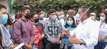 La antorcha de los Panamericanos visitó la Feria Todas y Todos a Estudiar