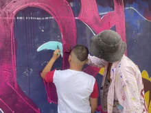 Con Graficalia se pintó el Callejón Cultural en la comuna 13