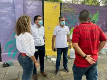 “Viva el arte”, es el mensaje que los graffiteros y la comunidad le dejan al barrio Granada