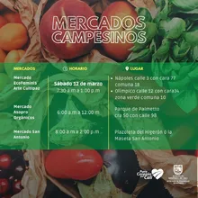Prográmese con los mercados campesinos en la Sultana del Valle y sus corregimientos 