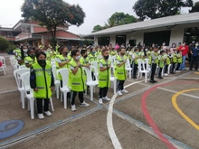 Movilidad gradúa a 50 niños como patrulleritos escolares de la Institución Educativa Bartolome Loboguerrero. 