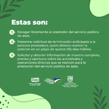 Conozca sus derechos como usuario del sistema público de aseo 