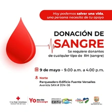 Alcaldía promueve jornada de donación de sangre, este lunes 9 de mayo 