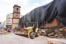 Inician recolección de materiales en fachada de la Iglesia de San Francisco