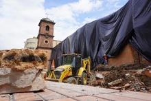 Inician recolección de materiales en fachada de la Iglesia de San Francisco