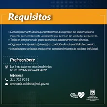Abierta convocatoria para el sector de la economía social y solidaria
