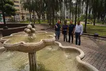 En la Plaza de Cayzedo volvió a brotar el agua de las fuentes ornamentales