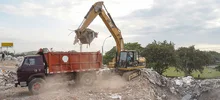 Evacuan un alto volumen de residuos de construcción y demolición de la Estación de Transferencia