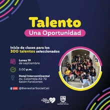 Alcalde de Cali dictará la primera clase de Talento una Oportunidad a 300 jóvenes de la ciudad