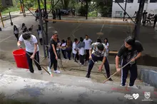 Con palas, escobas y pintura se cumplió la minga en planteles educativos 