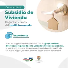 Víctimas del conflicto armado podrán acceder a una vivienda digna nueva o usada en Cali