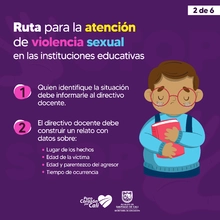 Si conoce un caso de violencia sexual en entornos educativos active la Ruta de Atención 