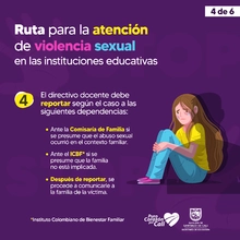 Si conoce un caso de violencia sexual en entornos educativos active la Ruta de Atención 