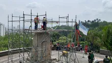 Comienza la instalación de la estatua de Sebastián de Belalcázar