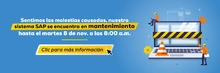 Aviso de suspensión del sistema por mantenimiento